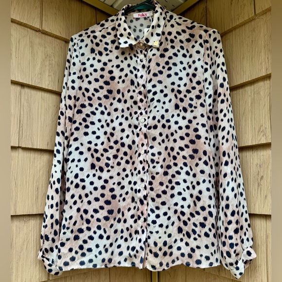 Bluemarine Tops - Blugirl Folies Leopard Print Semi-Sheer Blouse, NWT size 40